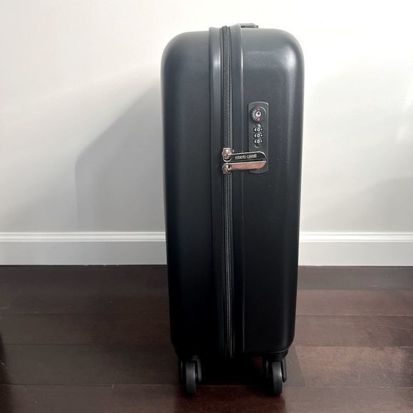 Roberto Cavalli Black Logo Hardshell Carry-On Suitcase Luggage NWT $575 - Picture 9 of 14